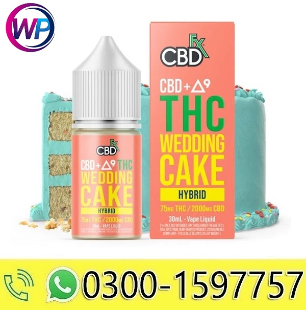 CBD+DELTA-9 THC VAPE JUICE WEDDING CAKE-HYBRID CBDFX In Pakistan