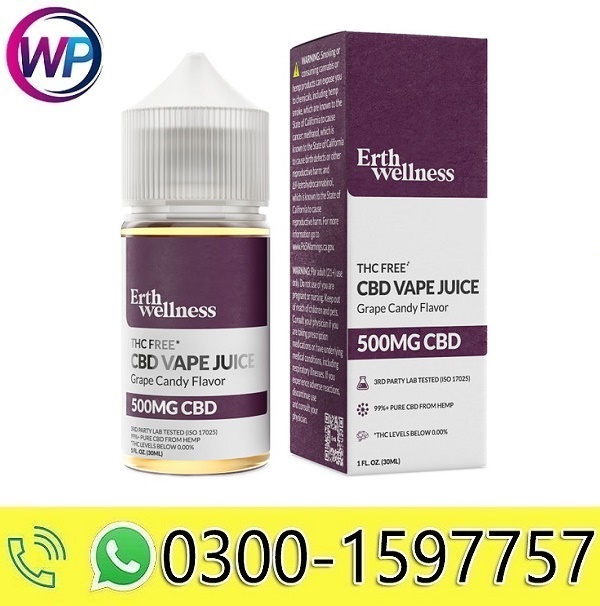 Erth Welness Erth Hemp Grape Candy CBD Vape Juice 500mg - 1000mg In Pakistan